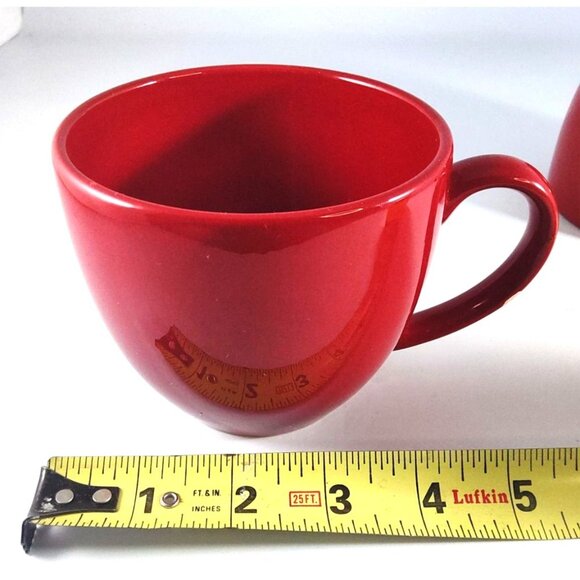 Waechtersbach Germany Red Ceramic Coffee Mugs-Set of 2 - Picture 10 of 10